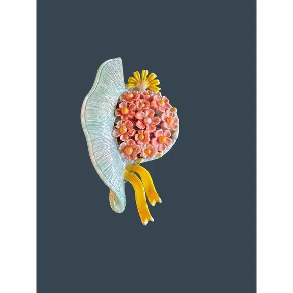 Vintage Beatrix Jewelry BJ Jewel Flower Pin Brooch Accessory - Picture 13 of 16